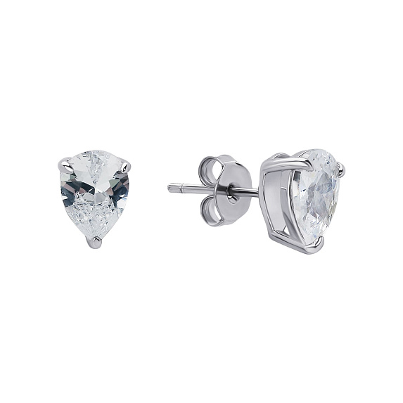 Серьги серебро 925 гвоздики серебряные с камнем Miestilo