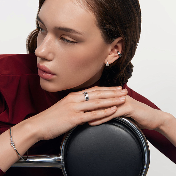 Серьги серебро 925 конго серебряные с камнем Miestilo