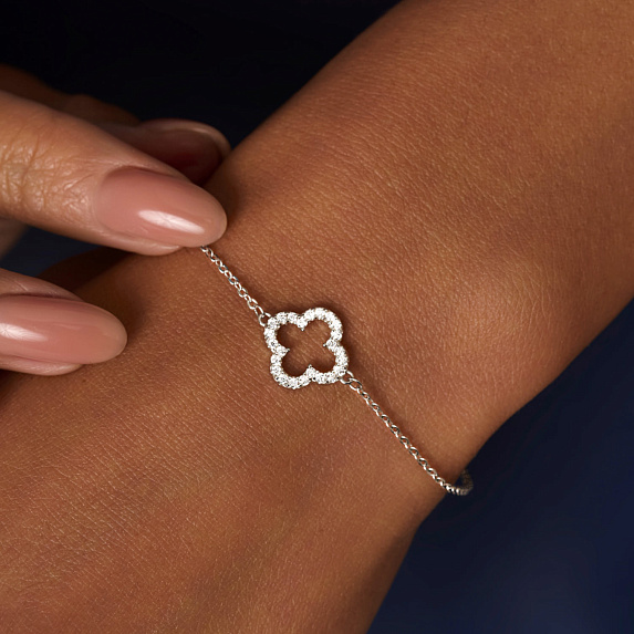 Браслет серебро 925 на руку клевер van cleef серебряный Miestilo