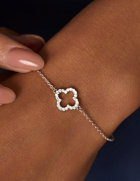 Браслет серебро 925 на руку клевер van cleef серебряный Miestilo