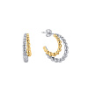 Серьги серебро 925 серебряные кольца биколор Miestilo