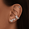 Серебряный кафф сердца с фианитами MIESTILO  Miestilo