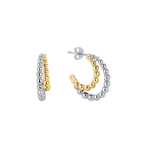 Серьги серебро 925 серебряные кольца биколор Miestilo