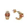 Серебряные дутые серьги с фианитом Miestilo