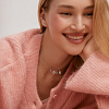Серебряный шарм с фианитами буква L Miestilo