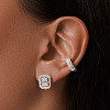 Серебряные серьги с фианитами и английским замком Miestilo