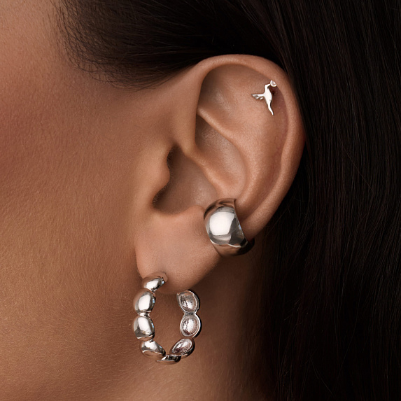 Серьги серебро 925 серебряные гвоздики женские кольца Miestilo