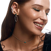 Серебряные серьги гвоздики с фианитом и подвесом Miestilo