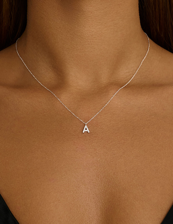 Подвеска на шею серебро 925 серебряная с буквой А Miestilo