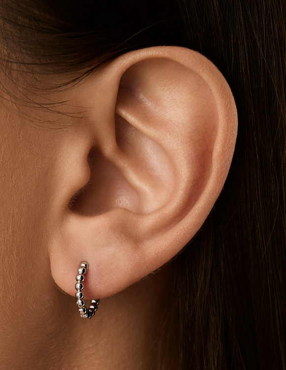 Серебряные серьги-конго в виде бусин MIESTILO  Miestilo