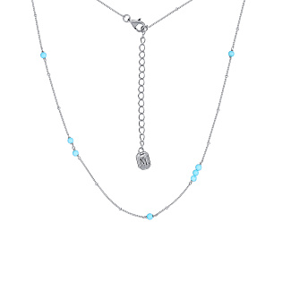 Серебряное колье с искуственной бирюзой Miestilo