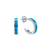 Серьги серебро 925 гвоздики женские кольца эмаль Miestilo