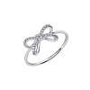 Серебряное кольцо с фианитами бант Miestilo