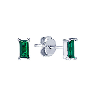 Серьги серебро 925 серебряные гвоздики с камнем зеленые Miestilo