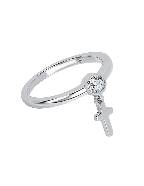 Кольцо серебро 925 ювелирное с подвеской крест Miestilo  2