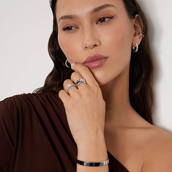 Серебряное кольцо мятое h 14мм Miestilo