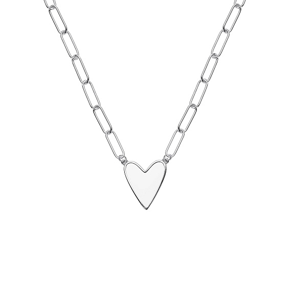 Серебряное колье с сердцем в эмали Miestilo