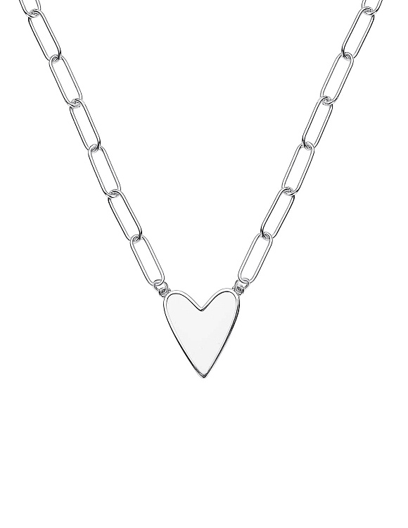 Серебряное колье с сердцем в эмали Miestilo  2
