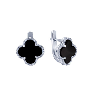 Серьги серебро 925 серебряные van cleef клевер Miestilo