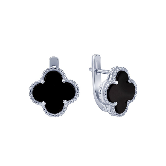 Серьги серебро 925 серебряные van cleef клевер Miestilo