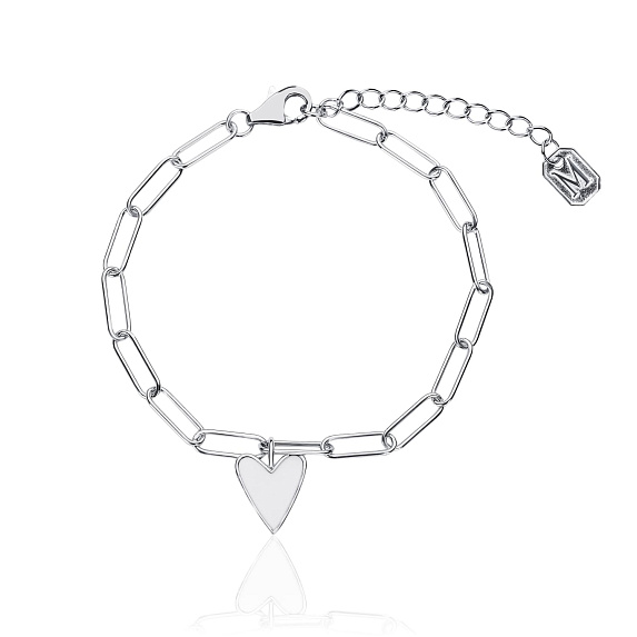 Серебряный браслет с сердецем в эмали MIESTILO Miestilo