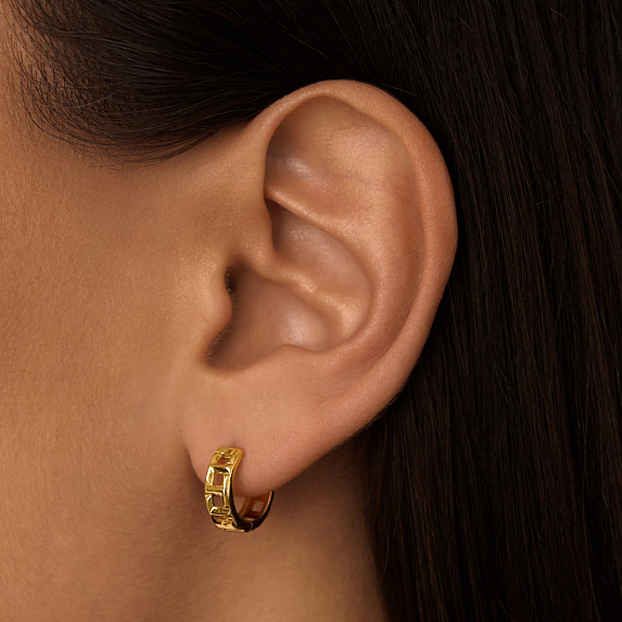 Серьги серебро 925 позолоченные кольца широкие Miestilo