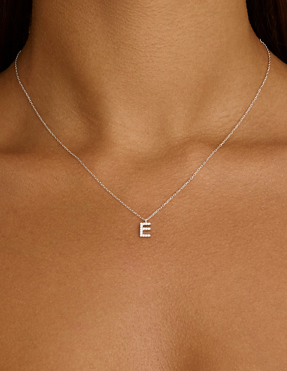 Подвеска серебро 925 на шею с буквой е Miestilo