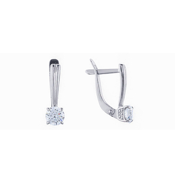 Серьги серебро 925 женские с камнями сережки серебряные Miestilo