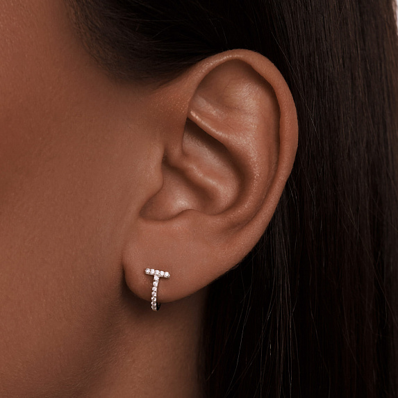 Серебряные серьги с фианитами Miestilo