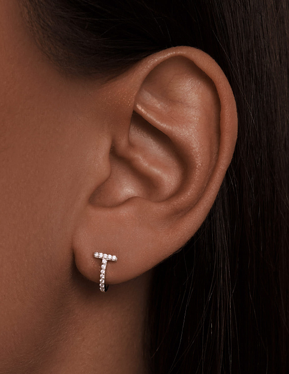 Серебряные серьги с фианитами Miestilo