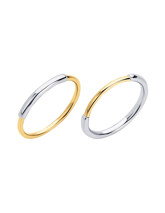 Серебряные кольца биколор Miestilo  2