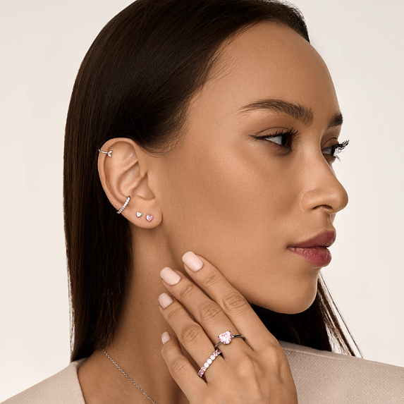 Серьги серебро 925 серебряные гвоздики сердечки Miestilo