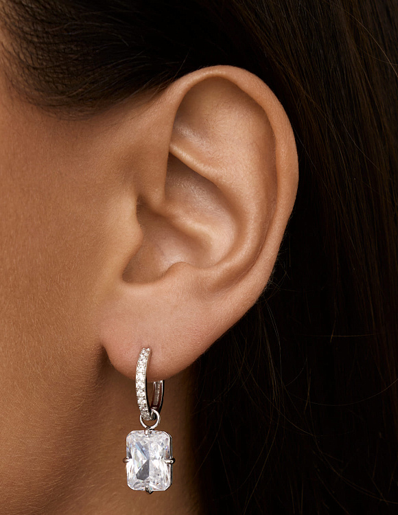 Серьги конго серебро 925 висячие серебряные Miestilo