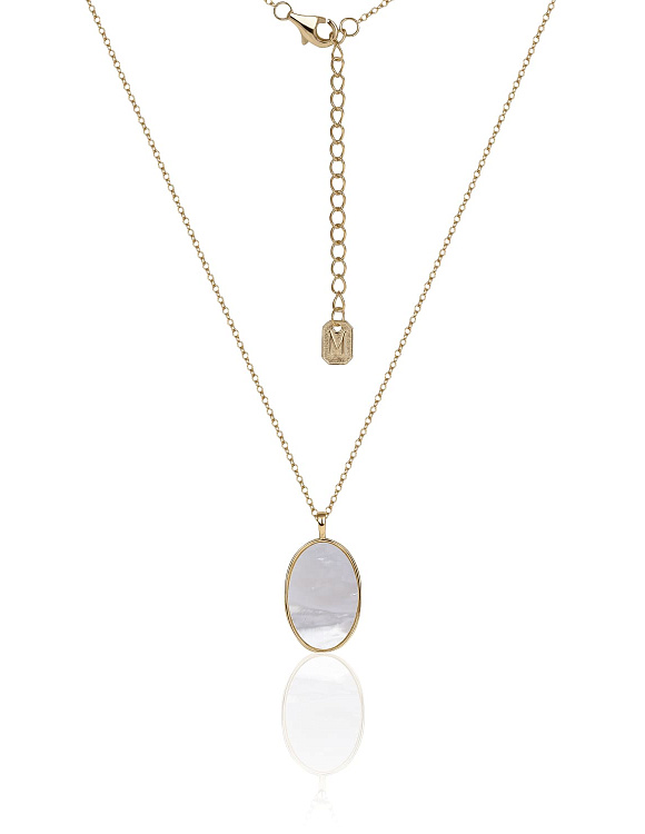Позолоченное колье с подвеской из искуственного перламутра MIESTILO  Miestilo  2