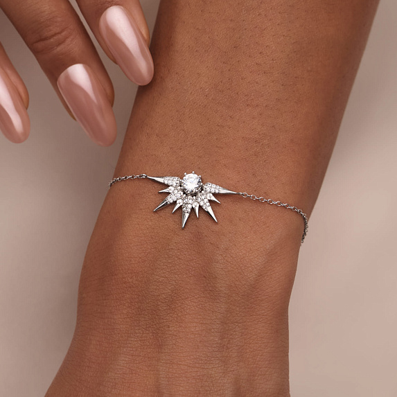 Серебряный браслет с фианитами Miestilo