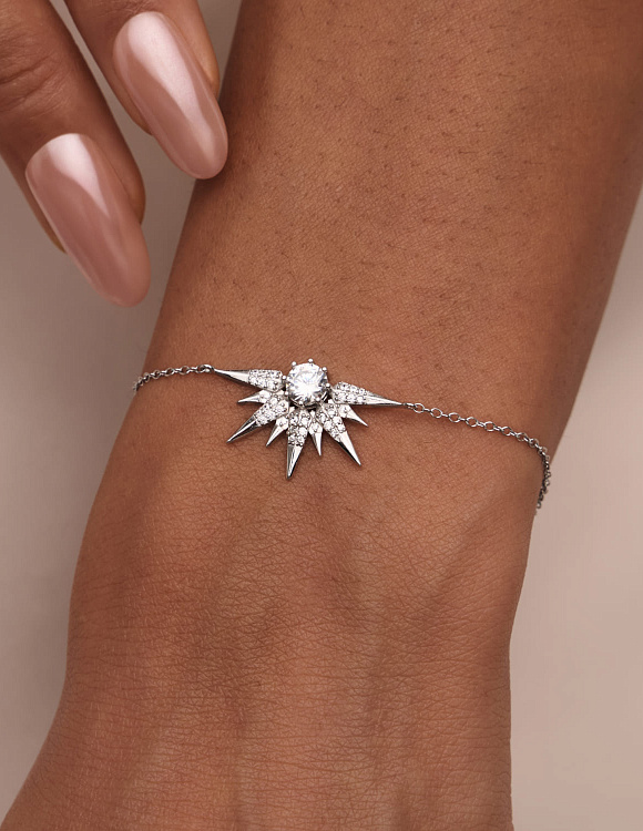 Серебряный браслет с фианитами Miestilo