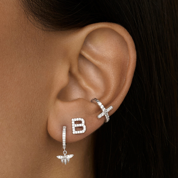 Серьги серебро 925 серебряные круглые бабочки Miestilo