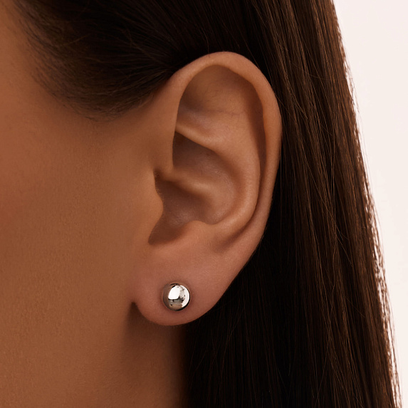 Серебряные серьги гвоздики шар Miestilo