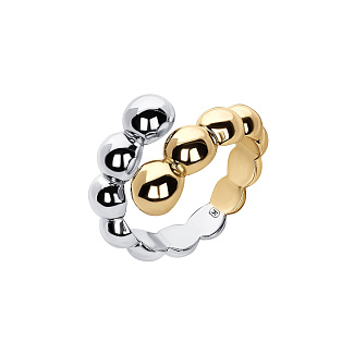 Серебряное кольцо биколор шары Miestilo