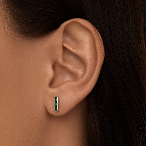 Серьги серебро 925 гвоздики серебряные прямоугольные Miestilo