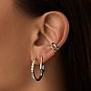 Серебряные серьги кольца биколор с фианитами Miestilo