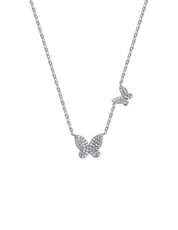 Колье на шею серебро 925 бабочка Miestilo  2