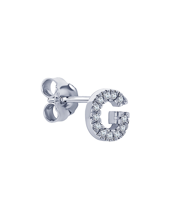 Серебряная моносерьга буква G Miestilo 2