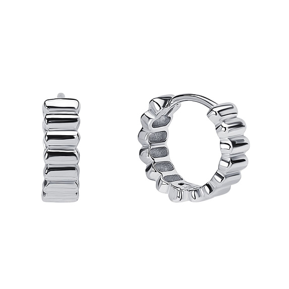 Серьги конго серебро 925 серебряные массивные кольца Miestilo