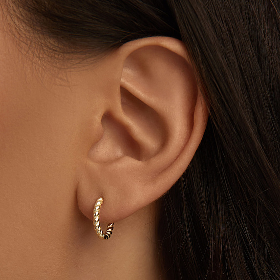 Серьги серебро 925 женские позолоченные конго без вставок Miestilo