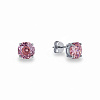 Серебряные серьги гвоздики с фианитом в огранке роза Miestilo