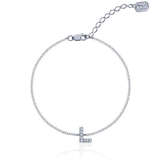 Серебряный браслет с буквой L MIESTILO Miestilo