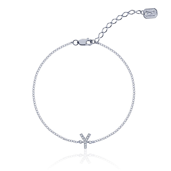 Серебряный браслет с буквой Y MIESTILO Miestilo