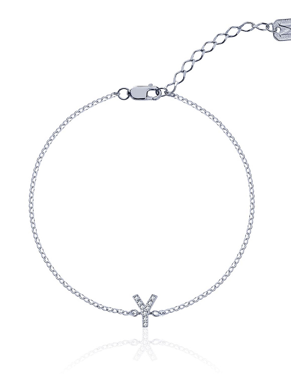 Серебряный браслет с буквой Y MIESTILO Miestilo  2
