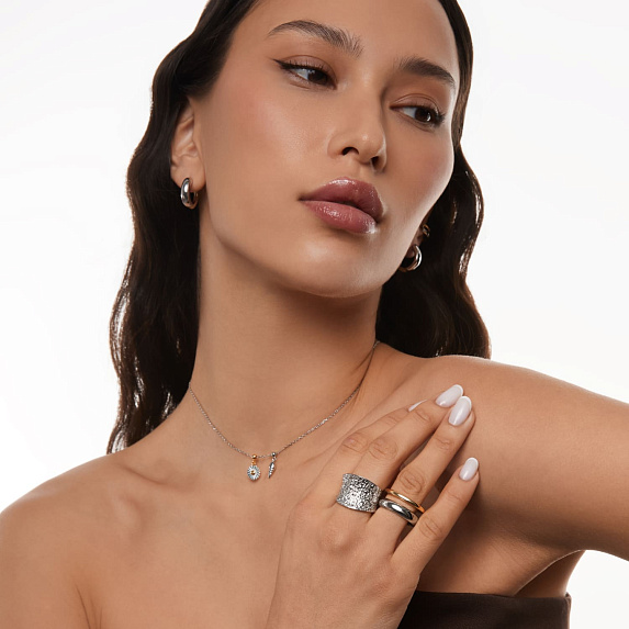 Серебряное кольцо мятое h 15,5мм Miestilo